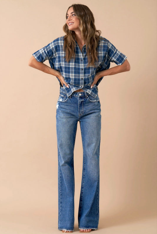 High Rise Boot Cut Denim