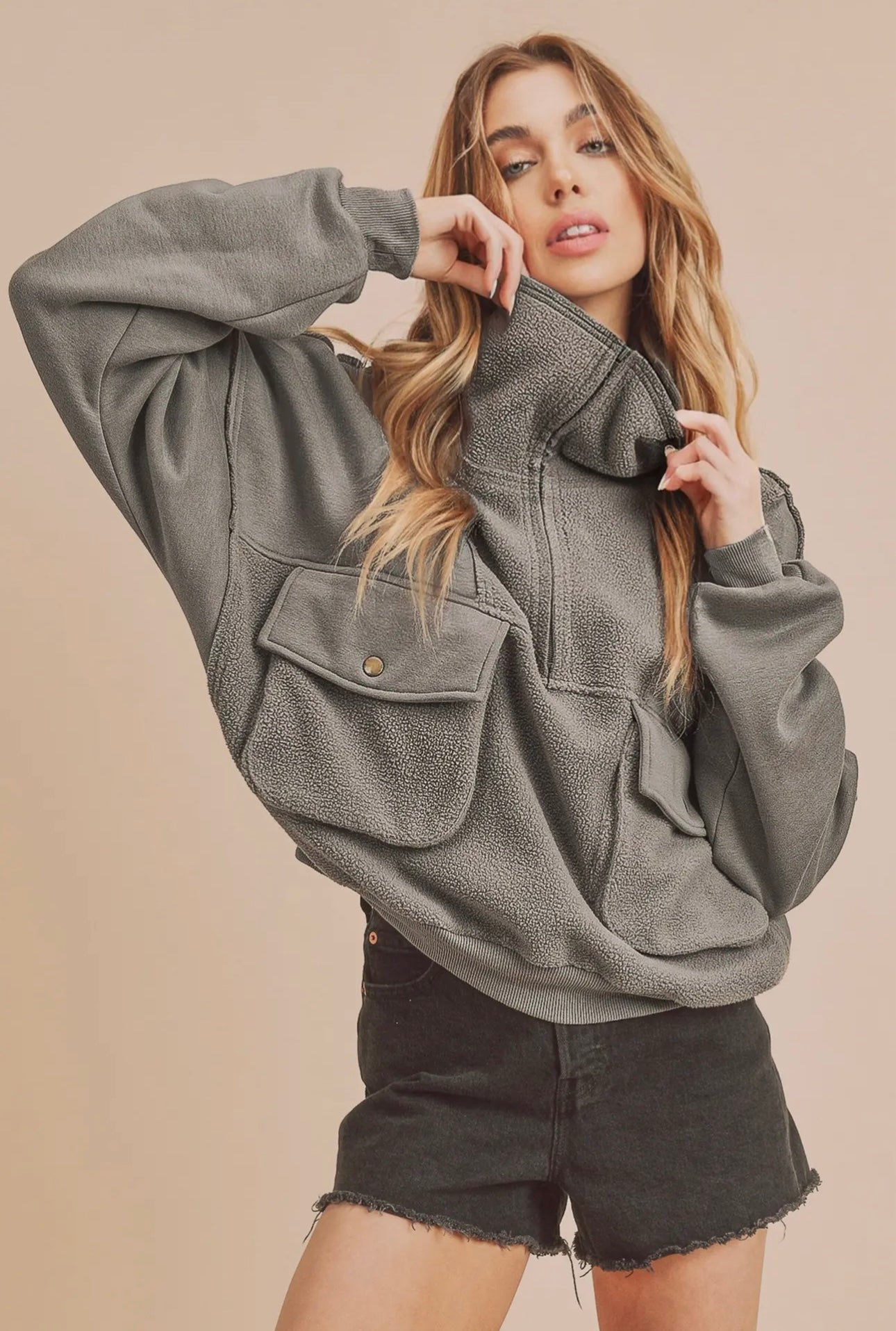 Zip Up Pocket Pullover
