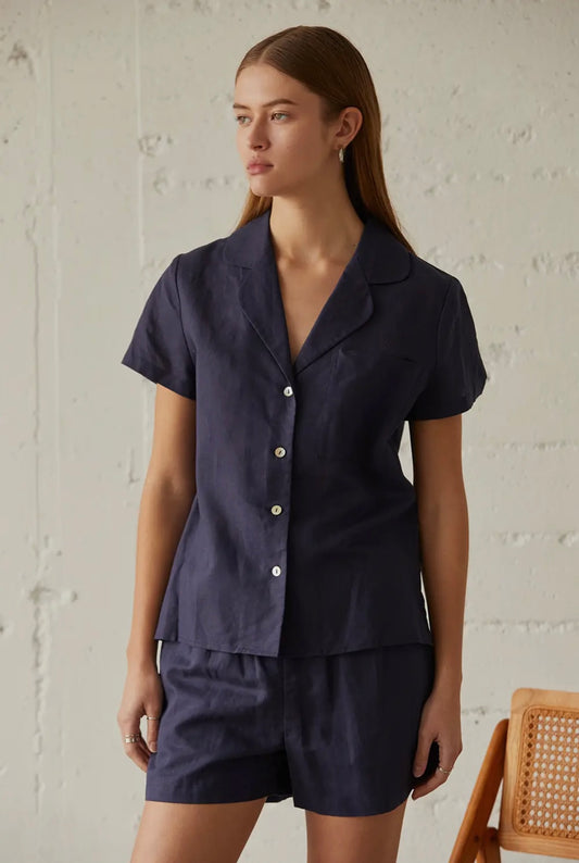 The Navy Linen Set