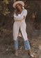 Cream Knit Mid Length Cardigan