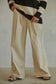 Twill Pleated Wide Leg Pants