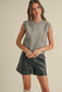 Sweater Vest Top With Pocket Detail