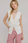 Cream Buttoned Sweater Vest