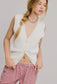 Cream Buttoned Sweater Vest