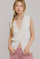 Cream Buttoned Sweater Vest