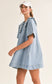 Peter Pan Collar Denim Mini Dress